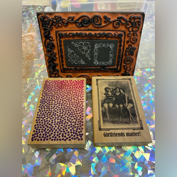 Rubber Stamp Lot Bundle w/ Craft Case Inkadinkado Greeting Card Stamps Some VTG - Picture 5 of 16